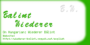balint wiederer business card